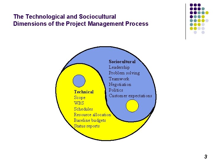 The Technological and Sociocultural Dimensions of the Project Management Process Sociocultural Leadership Problem solving