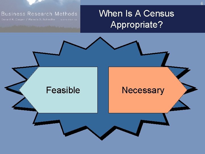 6 When Is A Census Appropriate? Feasible Necessary 