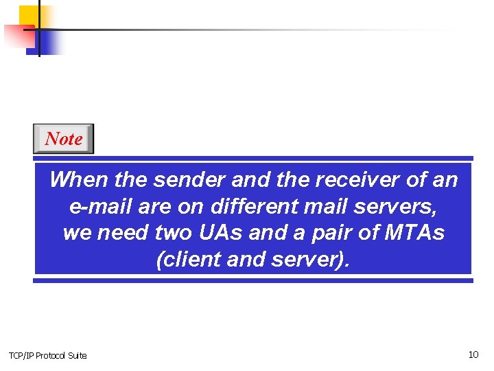 Note When the sender and the receiver of an e-mail are on different mail