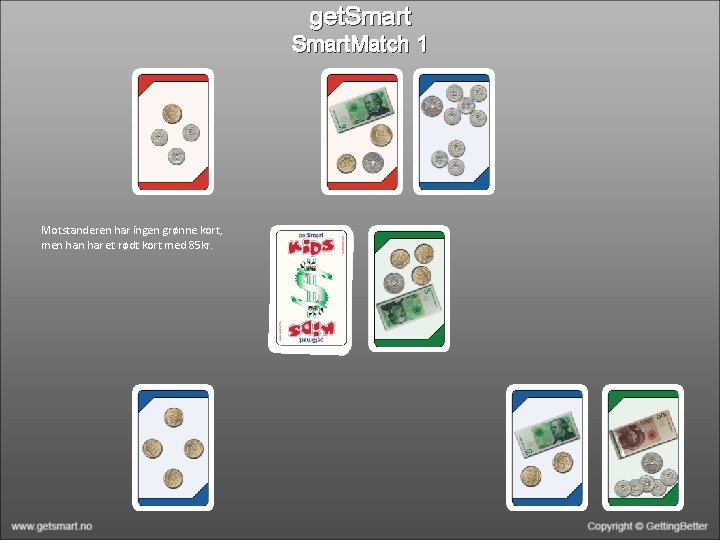 get. Smart. Match 1 Motstanderen har ingen grønne kort, men har et rødt kort