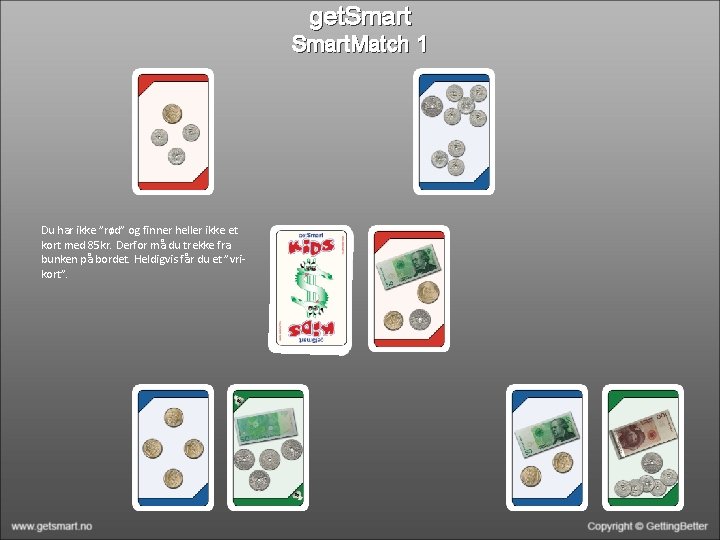 get. Smart. Match 1 Du har ikke ”rød” og finner heller ikke et kort