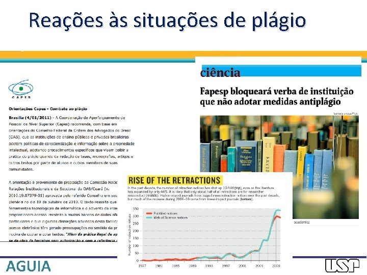 Reações às situações de plágio 