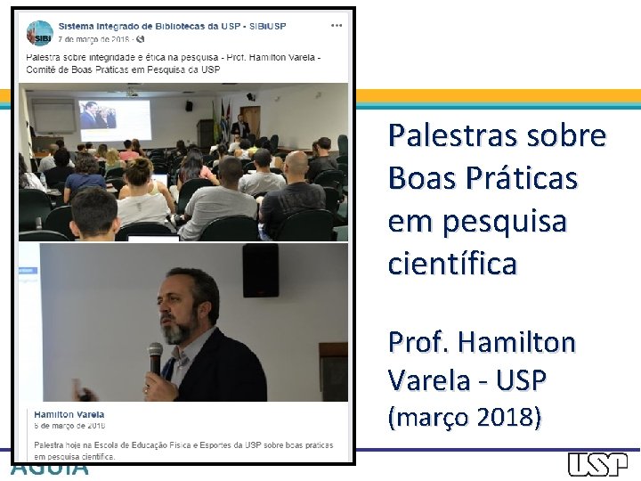 Palestras sobre Boas Práticas em pesquisa científica Prof. Hamilton Varela - USP (março 2018)
