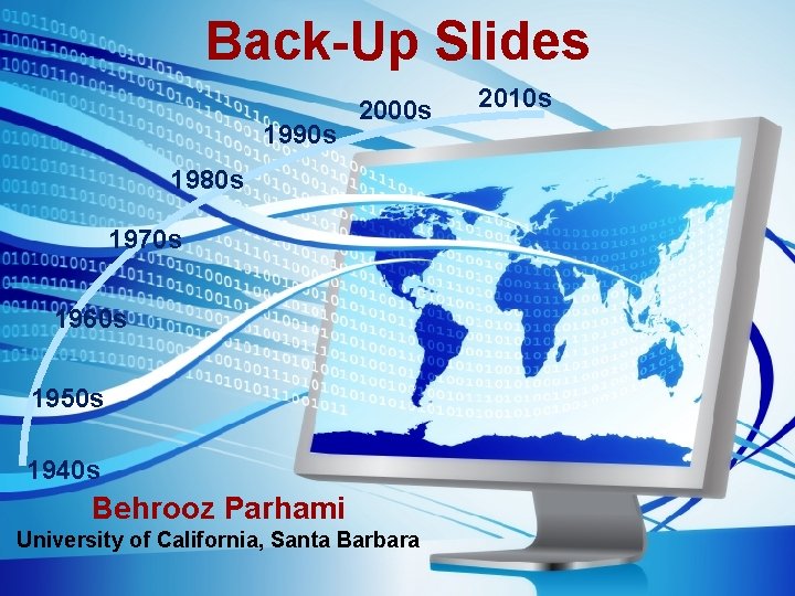 Back-Up Slides 1990 s 2000 s 2010 s 1980 s 1970 s 1960 s