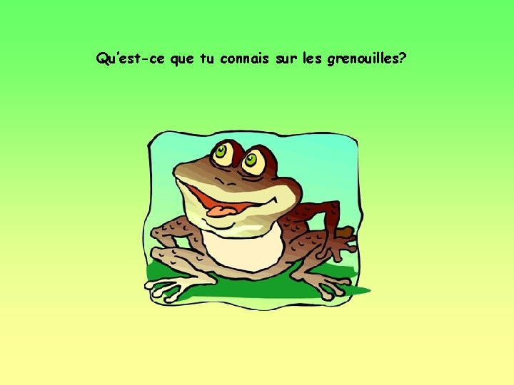 Qu’est-ce que tu connais sur les grenouilles? 