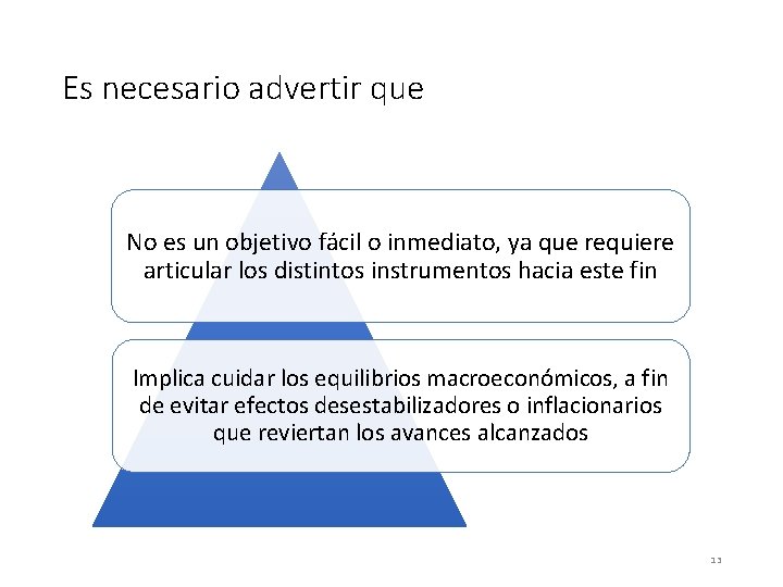 Es necesario advertir que No es un objetivo fácil o inmediato, ya que requiere