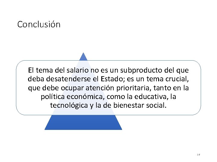 Conclusión El tema del salario no es un subproducto del que deba desatenderse el