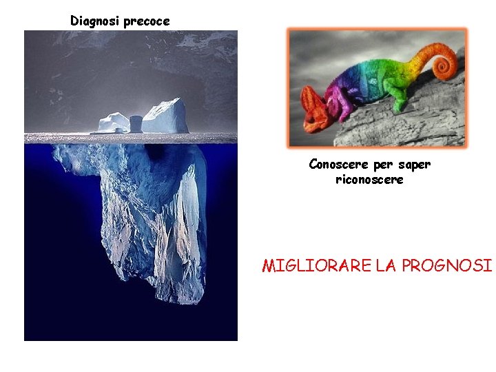 Diagnosi precoce Conoscere per saper riconoscere MIGLIORARE LA PROGNOSI 