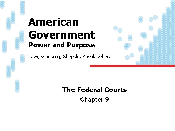 American Government Power and Purpose Lowi, Ginsberg, Shepsle, Ansolabehere The Federal Courts Chapter 9