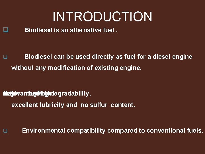 PERFORMANCE AND EMISSION CHARACTERISTICS OF A NON EDIBLE