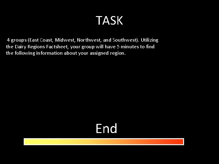 TASK 4 groups (East Coast, Midwest, Northwest, and Southwest). Utilizing the Dairy Regions Factsheet,