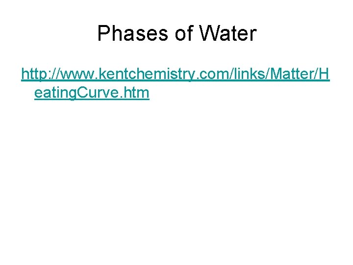 Phases of Water http: //www. kentchemistry. com/links/Matter/H eating. Curve. htm 