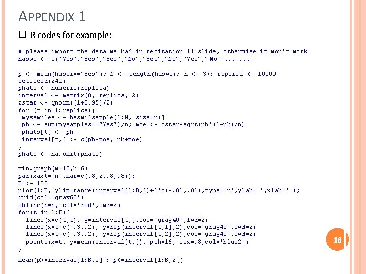 APPENDIX 1 q R codes for example: # please import the data we had