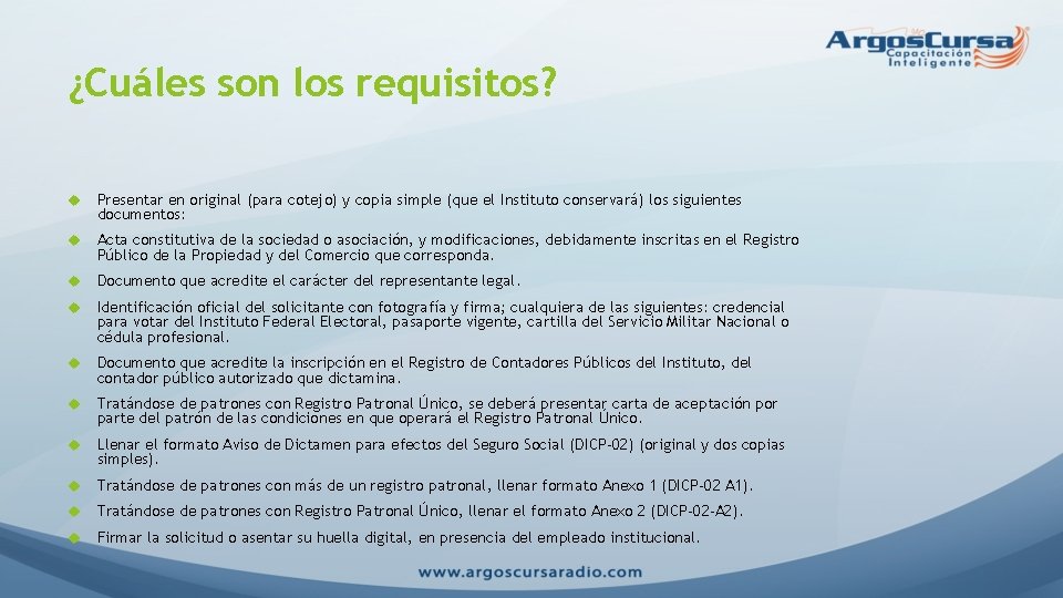 ¿Cuáles son los requisitos? Presentar en original (para cotejo) y copia simple (que el