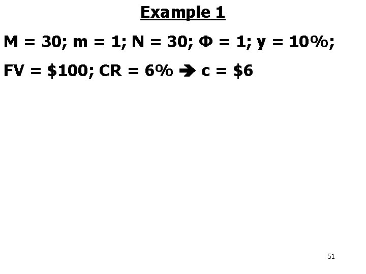 Example 1 M = 30; m = 1; N = 30; Φ = 1;