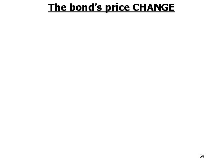 The bond’s price CHANGE 54 