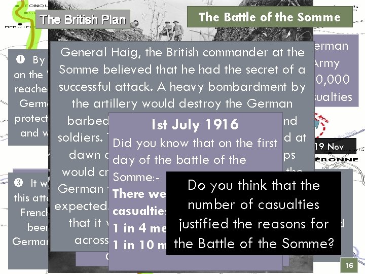 The Battle thethe Somme The Battle of the Somme The British Plan ofof Somme