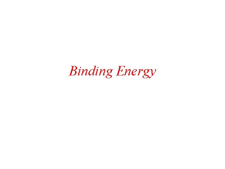 Binding Energy 