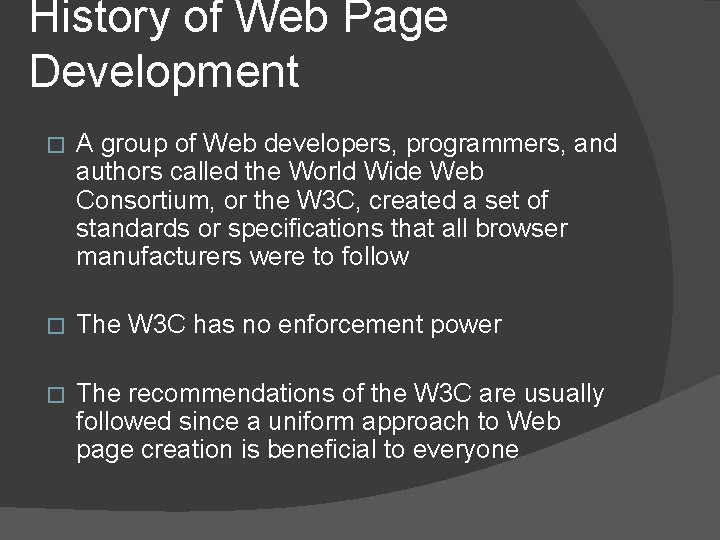 DEVELOPING A BASIC WEB PAGE Intro to HTML
