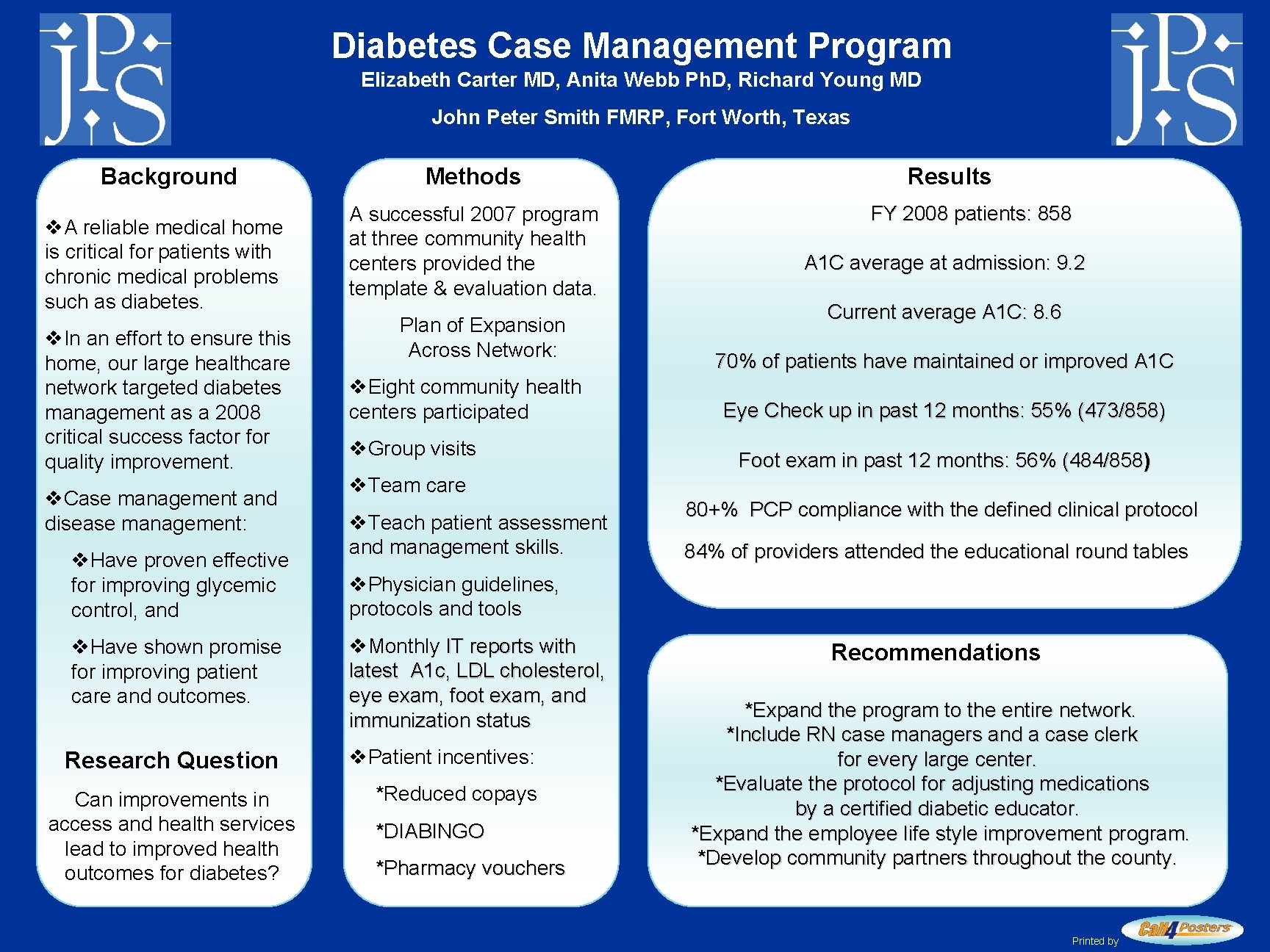 Diabetes Case Management Program Elizabeth Carter MD Anita