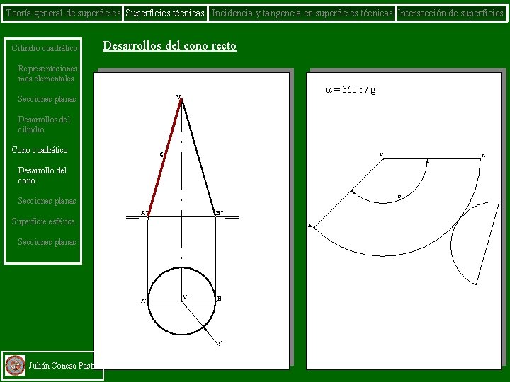 Teoría general de superficies Superficies técnicas Incidencia y tangencia en superficies técnicas Intersección de