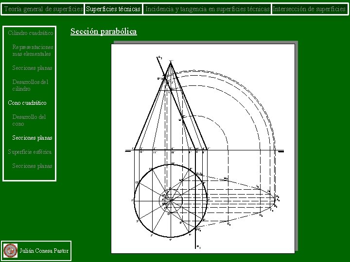 Teoría general de superficies Superficies técnicas Incidencia y tangencia en superficies técnicas Intersección de