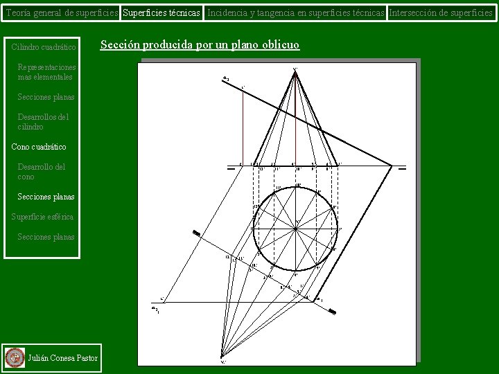 Teoría general de superficies Superficies técnicas Incidencia y tangencia en superficies técnicas Intersección de