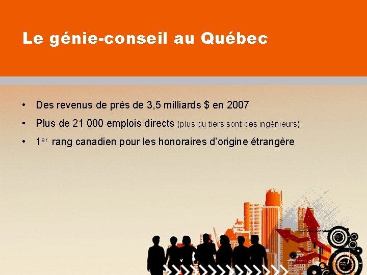 Le génie-conseil au Québec • Des revenus de près de 3, 5 milliards $