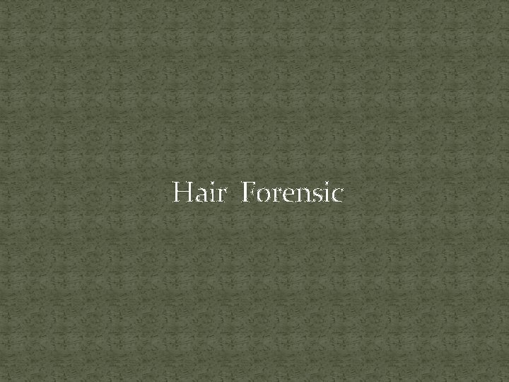 Hair Forensic 