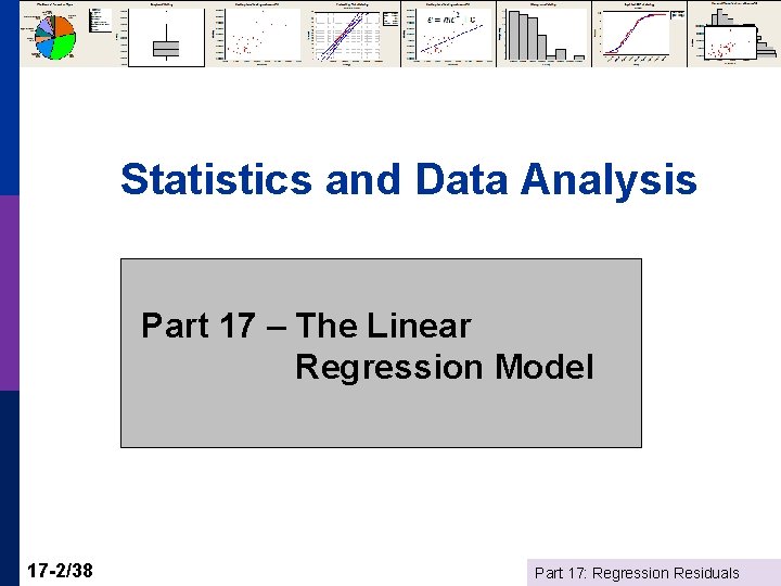 Statistics and Data Analysis Part 17 – The Linear Regression Model 17 -2/38 Part