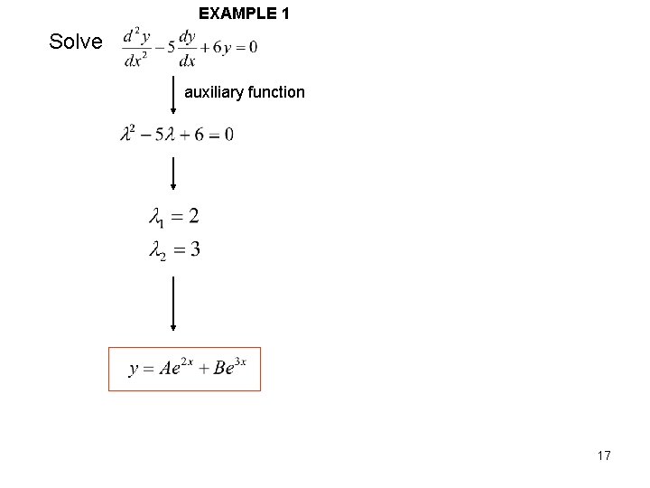 EXAMPLE 1 Solve auxiliary function 17 