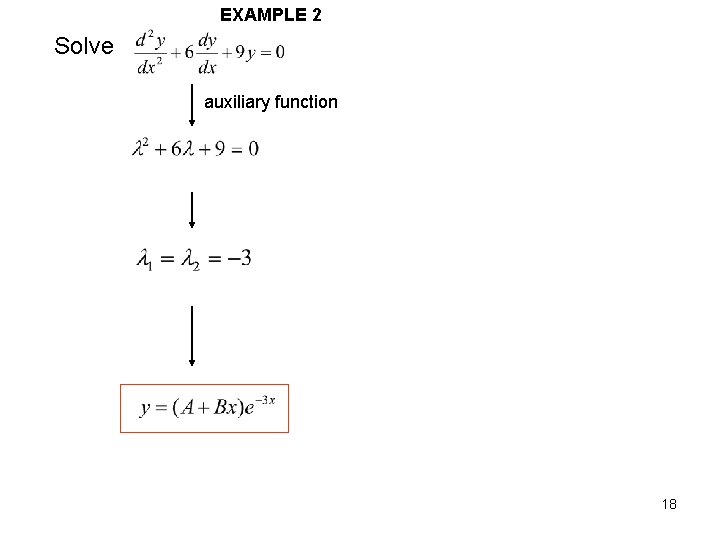 EXAMPLE 2 Solve auxiliary function 18 