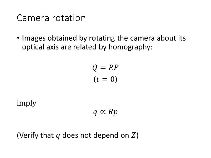 Camera rotation • 