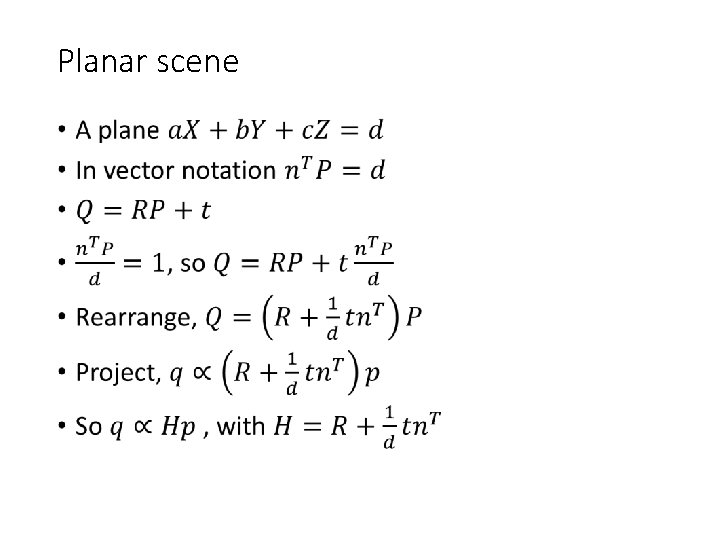 Planar scene • 