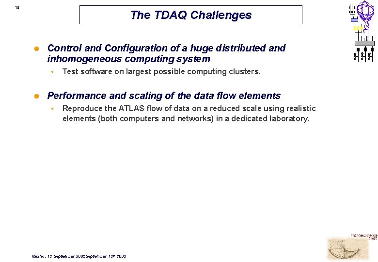 10 The TDAQ Challenges l Control and Configuration of a huge distributed and inhomogeneous
