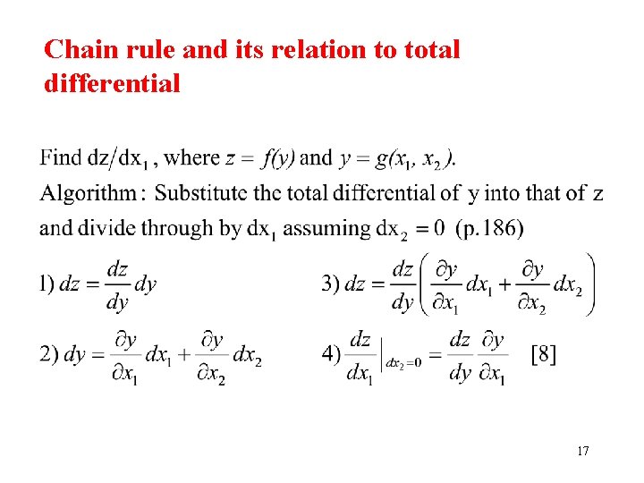 Chain rule and its relation to total differential 17 