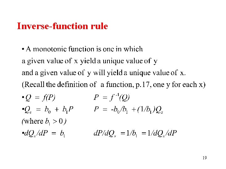 Inverse-function rule 19 