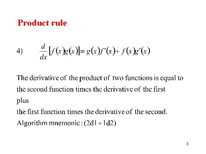 Product rule 8 