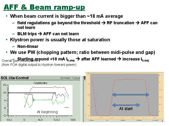 AFF & Beam ramp-up • When beam current is bigger than ~18 m. A