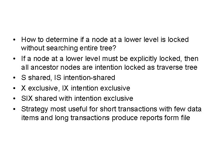  • How to determine if a node at a lower level is locked