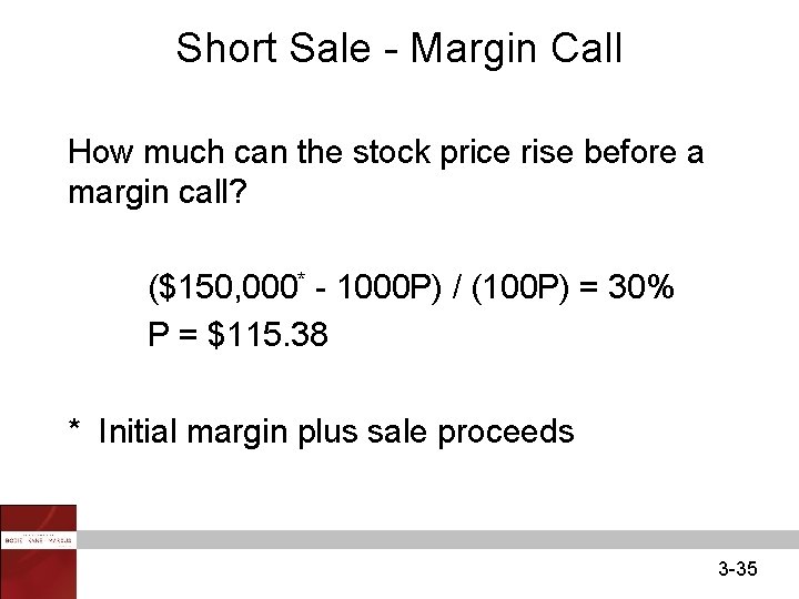 Short Sale - Margin Call How much can the stock price rise before a
