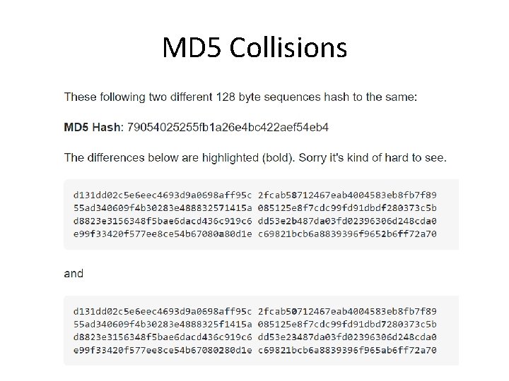 MD 5 Collisions 