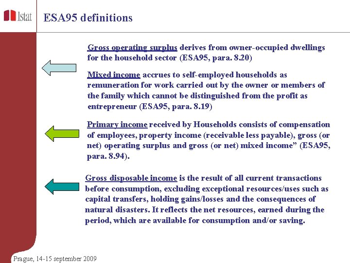 ESA 95 definitions Gross operating surplus derives from owner-occupied dwellings for the household sector ESA 95 definitions Gross operating surplus derives from owner-occupied dwellings for the household sector
