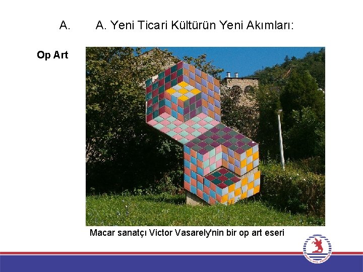 A. A. Yeni Ticari Kültürün Yeni Akımları: Op Art Macar sanatçı Victor Vasarely'nin bir