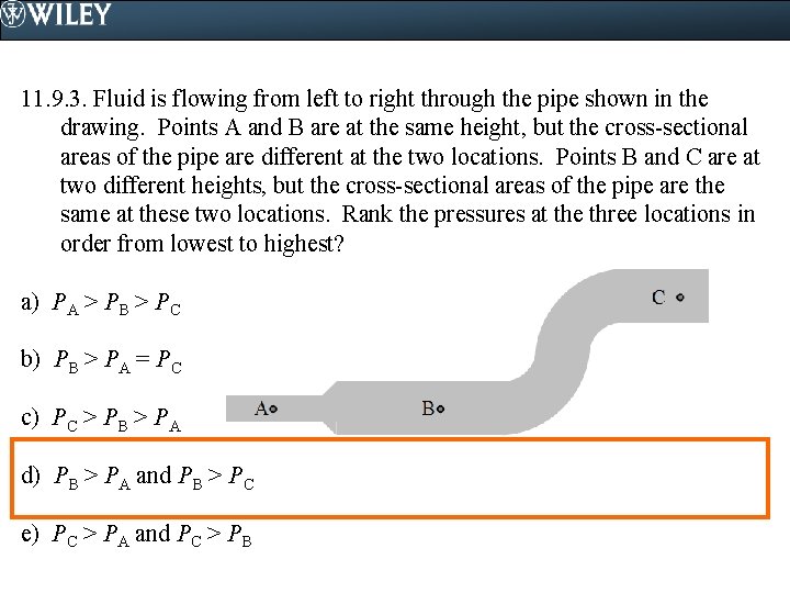 11. 9. 3. Fluid is flowing from left to right through the pipe shown