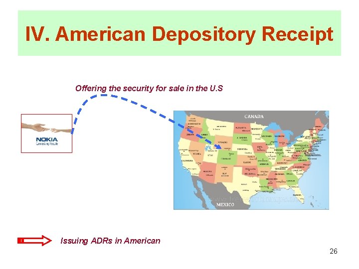 IV. American Depository Receipt Offering the security for sale in the U. S Issuing