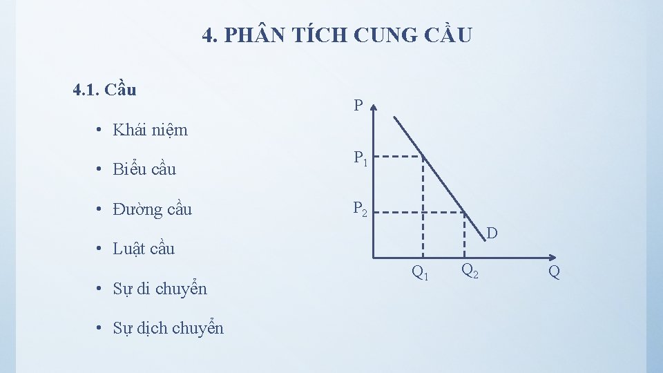 4. PH N TÍCH CUNG CẦU 4. 1. Cầu P • Khái niệm •