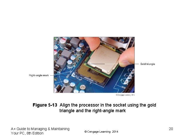 Figure 5 -13 Align the processor in the socket using the gold triangle and