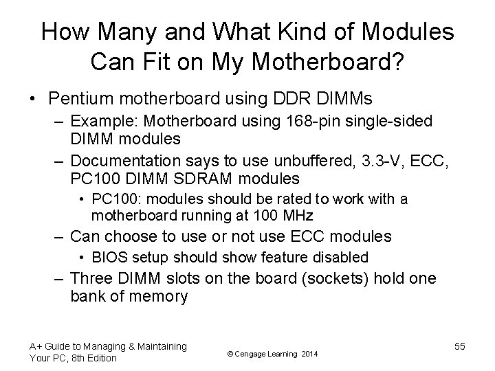 How Many and What Kind of Modules Can Fit on My Motherboard? • Pentium