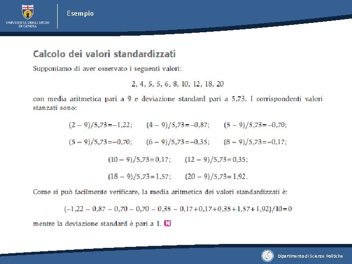 Esempio Dipartimento di Scienze Politiche 